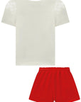 Conjunto de Blusa em Canelado Liz e Shorts em Malha Enrugada 96657 Infanti Infantil Menina