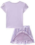 Conjunto de Blusa em Cotton e Saia em Chiffon Flores. Com Shorts Embutido 84337 Infanti Infantil Menina