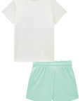 Conjunto de Blusa em Cotton e Short Saia em Canelado Liz 84341 Infanti Infantil Menina