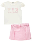 Conjunto de Blusa em Cotton e Short Saia em Sarja com Elastano 85280 Infanti Infantil Menina