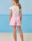 Conjunto de Blusa em Cotton e Short Saia em Sarja com Elastano 85280 Infanti Infantil Menina