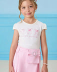 Conjunto de Blusa em Cotton e Short Saia em Sarja com Elastano 85280 Infanti Infantil Menina