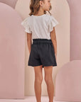Conjunto de Blusa em Cotton e Short Saia em Tecido Amore 88129 Infanti Infantil Menina