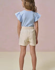 Conjunto de Blusa em Cotton e Shorts em Linho Santorine com Elastano 96279 Infanti Infantil Menina