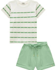 Conjunto de Blusa em Cotton e Shorts em Molevisco 84938 Infanti Infantil Menina