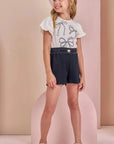 Conjunto de Blusa em Cotton e Shorts em Molevisco 88142 Infanti Infantil Menina