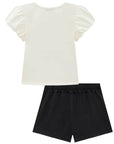 Conjunto de Blusa em Cotton e Shorts em Molevisco 88142 Infanti Infantil Menina
