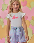 Conjunto de Blusa em Cotton e Shorts em Tricoline Neon Dots 86909 Infanti Infantil Menina