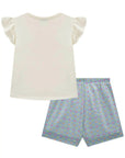 Conjunto de Blusa em Cotton e Shorts em Tricoline Neon Dots 86909 Infanti Infantil Menina