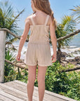 Conjunto de Blusa em Linho Deluxe e Shorts em Blend de Linho Bordado 96497 Infanti Infantil Menina