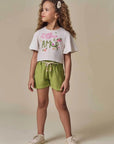 Conjunto de Blusa em Malha Fresh com Shorts em Blend de Viscose 93228 Infanti Infantil Menina