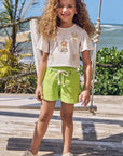 Conjunto de Blusa em Malha Fresh com Shorts em Blend de Viscose 93228 Infanti Infantil Menina