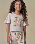 Conjunto de Blusa em Malha Fresh com Shorts em Molecotton 96953 Infanti Infantil Menina