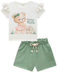 Conjunto de Blusa em Malha Fresh com Shorts em Molevisco 94669 Infanti Infantil Menina