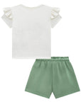 Conjunto de Blusa em Malha Fresh com Shorts em Molevisco 94669 Infanti Infantil Menina