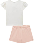 Conjunto de Blusa em Malha Power com Short Saia em Molevisco 93579 Infanti Infantil Menina