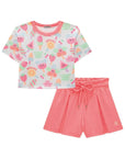Conjunto de Blusa em Malha Power e Shorts em Canelado Liz 95420 Infanti Infantil Menina