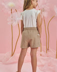 Conjunto de Blusa em Malha Power e Shorts em Moletom sem Pelúcia 84326 Infanti Infantil Menina