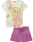 Conjunto de Blusa em Malha Power e Shorts em Viscose 85759 Infanti Infantil Menina