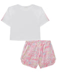Conjunto de Blusa em Malha Yuki e Shorts em Ergonomic 96474 Infanti Infantil Menina
