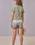 Conjunto de Blusa em Meia Malha com Shorts em Molecotton 86514 Infanti Infantil Menina