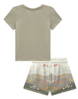 Conjunto de Blusa em Meia Malha com Shorts em Molecotton 86514 Infanti Infantil Menina