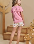 Conjunto de Blusa em Meia Malha com Shorts em Moletom Linho sem Pelúcia 93350 Infanti Infantil Menina