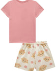 Conjunto de Blusa em Meia Malha com Shorts em Moletom Linho sem Pelúcia 93350 Infanti Infantil Menina
