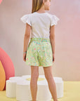 Conjunto de Blusa em Meia Malha e Short Saia em Malha Power 83518 Infanti Infantil Menina