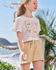 Conjunto de Blusa em Meia Malha e Shorts em Blend de Viscose com Elastano 96418 Infanti Infantil Menina
