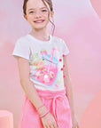 Conjunto de Blusa em Meia Malha e Shorts em Canelado Liz 85894 Infanti Infantil Menina