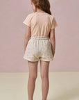 Conjunto de Blusa em Meia Malha e Shorts em Moletom Linho sem Pelúcia 96345 Infanti Infantil Menina