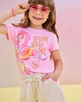 Conjunto de Blusa em Meia Malha e Shorts em Moletom sem Pelúcia 83455 Infanti Infantil Menina