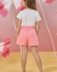 Conjunto de Blusa em Meia Malha e Shorts em Moletom sem Pelúcia 85175 Infanti Infantil Menina