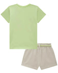 Conjunto de Blusa em Meia Malha e Shorts em Moletom sem Pelúcia 85175 Infanti Infantil Menina