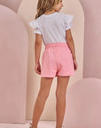 Conjunto de Blusa em Meia Malha e Shorts em Moletom sem Pelúcia 87769 Infanti Infantil Menina