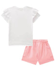 Conjunto de Blusa em Meia Malha e Shorts em Moletom sem Pelúcia 87769 Infanti Infantil Menina