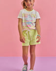Conjunto de Blusa em Meia Malha e Shorts em Moletom sem Pelúcia 88809 Infanti Infantil Menina