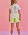 Conjunto de Blusa em Meia Malha e Shorts em Moletom sem Pelúcia 88809 Infanti Infantil Menina