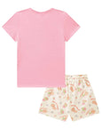Conjunto de Blusa em Meia Malha e Shorts em Moletom sem Pelúcia 88866 Infanti Infantil Menina