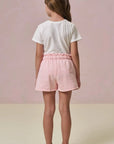 Conjunto de Blusa em Meia Malha e Shorts em Moletom sem Pelúcia 93269 Infanti Infantil Menina