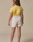 Conjunto de Blusa em Meia Malha e Shorts em Moletom sem Pelúcia 94932 Infanti Infantil Menina