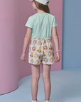 Conjunto de Blusa em Meia Malha e Shorts em Moletom sem Pelúcia 95370 Infanti Infantil Menina