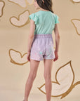 Conjunto de Blusa em Meia Malha Flamê e Shorts em Molecotton 88837 Infanti Infantil Menina