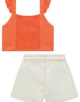 Conjunto de Blusa em Viscose e Shorts em Sarja com Elastano 93342 Infanti Infantil Menina