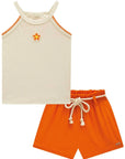 Conjunto de Blusa Regata em Canelado Liz com Shorts em Blend de Viscose 86526 Infanti Infantil Menina