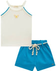 Conjunto de Blusa Regata em Canelado Liz com Shorts em Blend de Viscose 86526 Infanti Infantil Menina