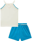 Conjunto de Blusa Regata em Canelado Liz com Shorts em Blend de Viscose 86526 Infanti Infantil Menina