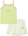 Conjunto de Blusa Regata em Canelado Liz e Short Saia em Sarja com Elastano 86903 Infanti Infantil Menina