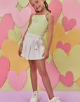 Conjunto de Blusa Regata em Canelado Liz e Short Saia em Sarja com Elastano 86903 Infanti Infantil Menina